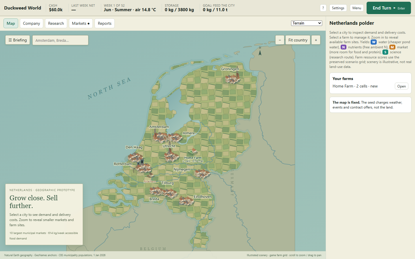 Duckweed World: free browser farming strategy on a Netherlands map ...
