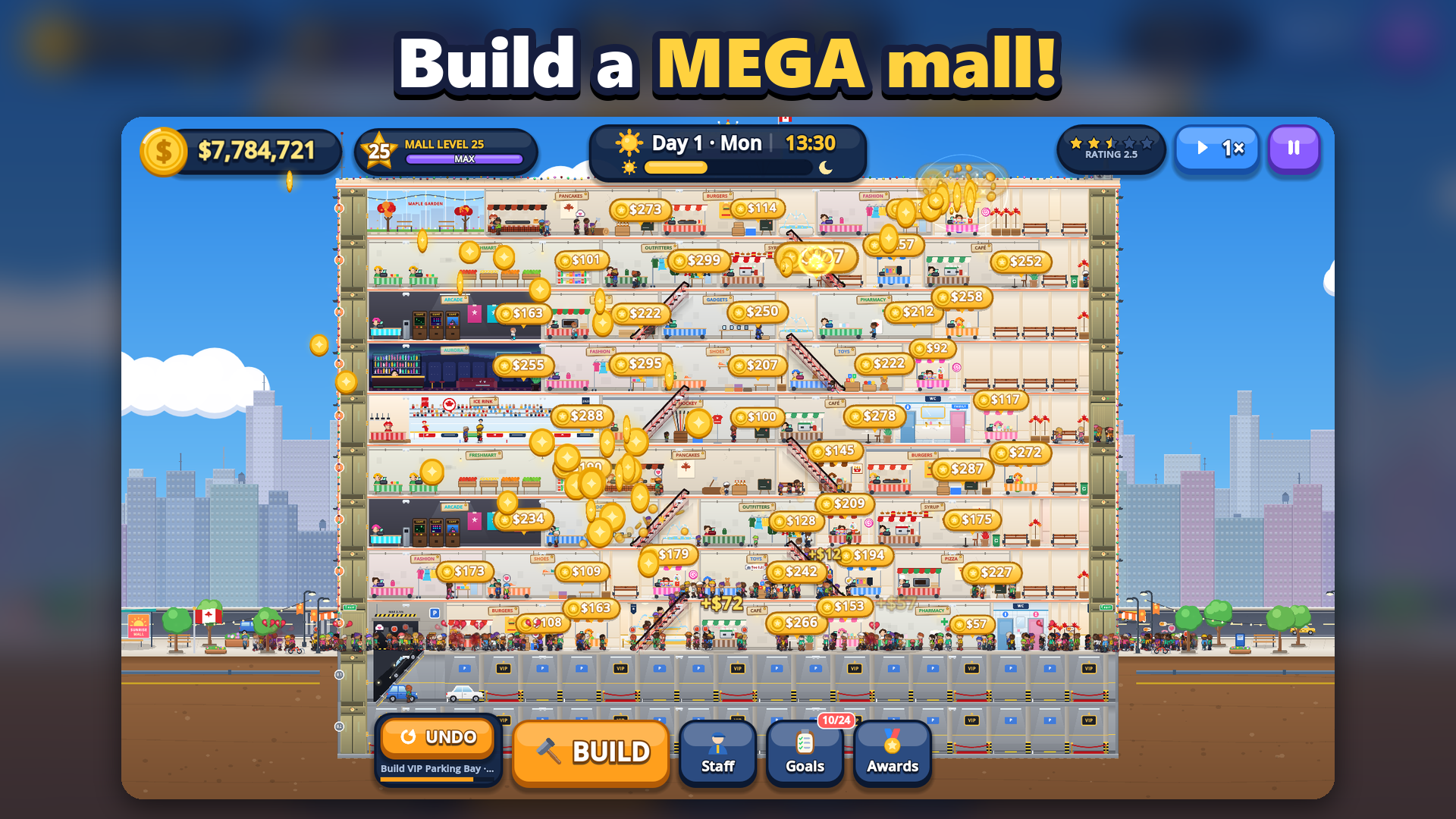 Sunrise Mall Tycoon - build a mega mall