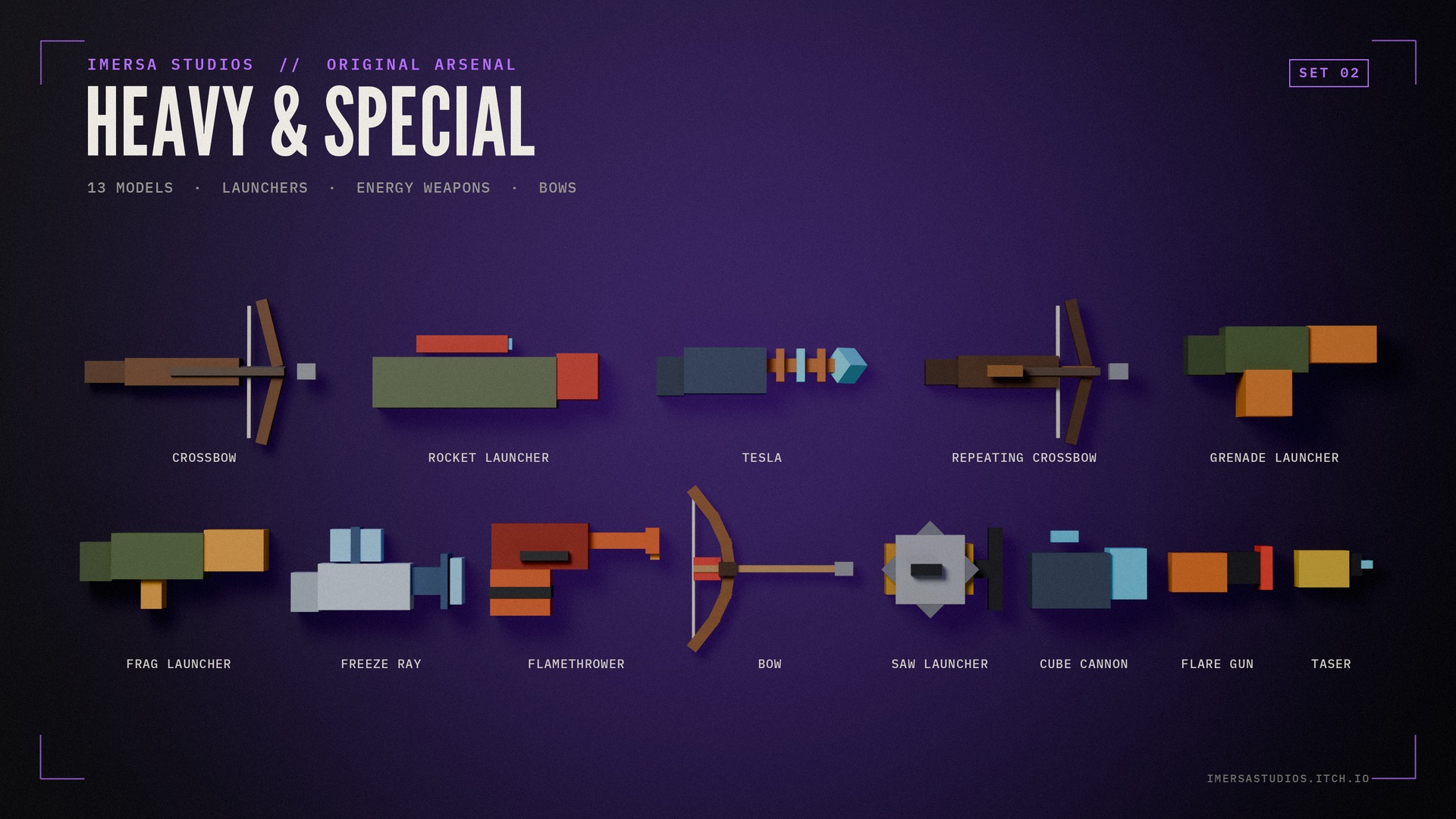 MAJOR WEAPON / REAL 45RPM　激レア サンプル盤 Original Arsenal - 44 Blocky Low Poly Weapons by Imersa Studios