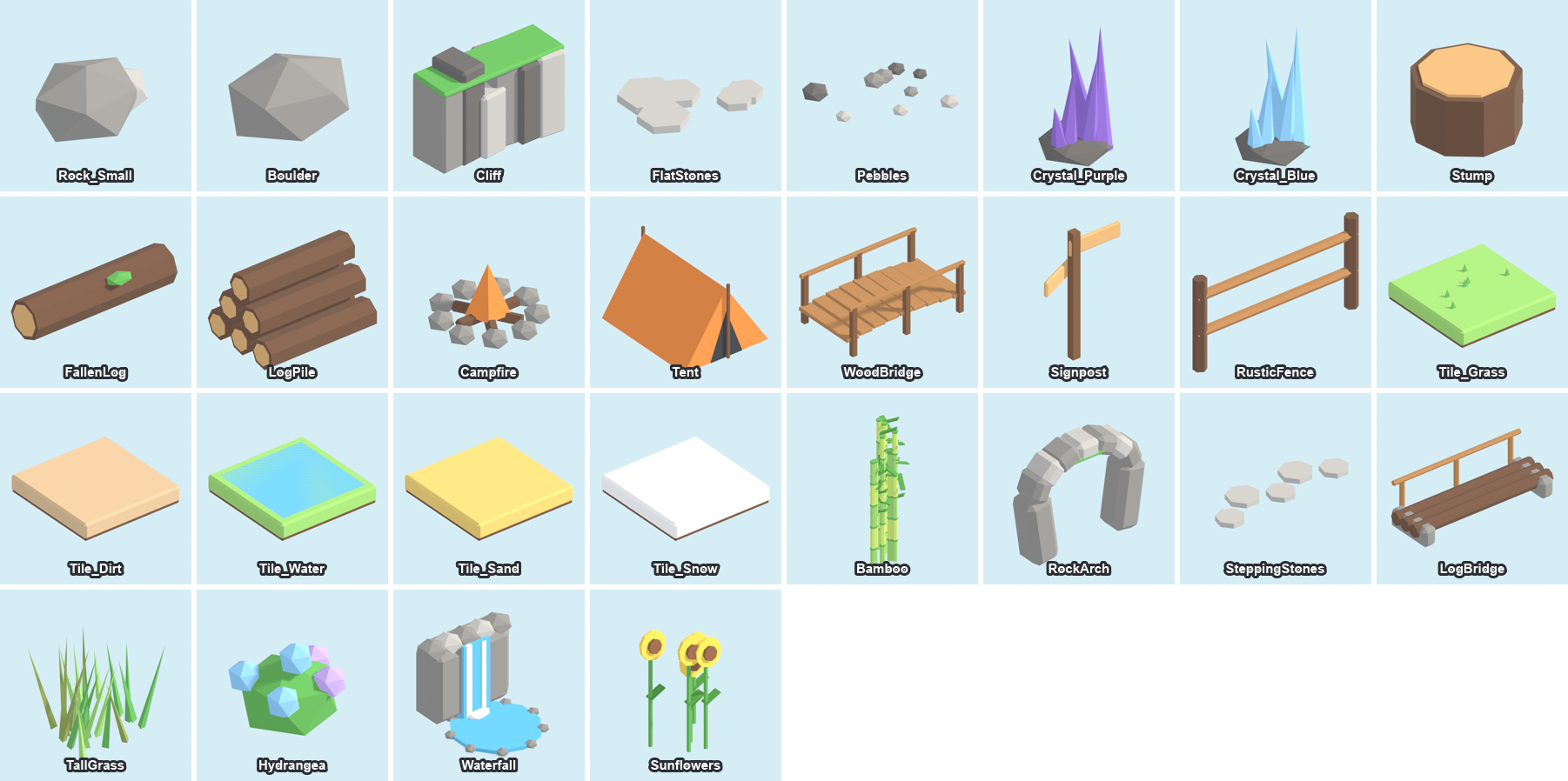 Low Poly Nature Kit - 60 Trees, Rocks & Plants by Munchkin Gaming