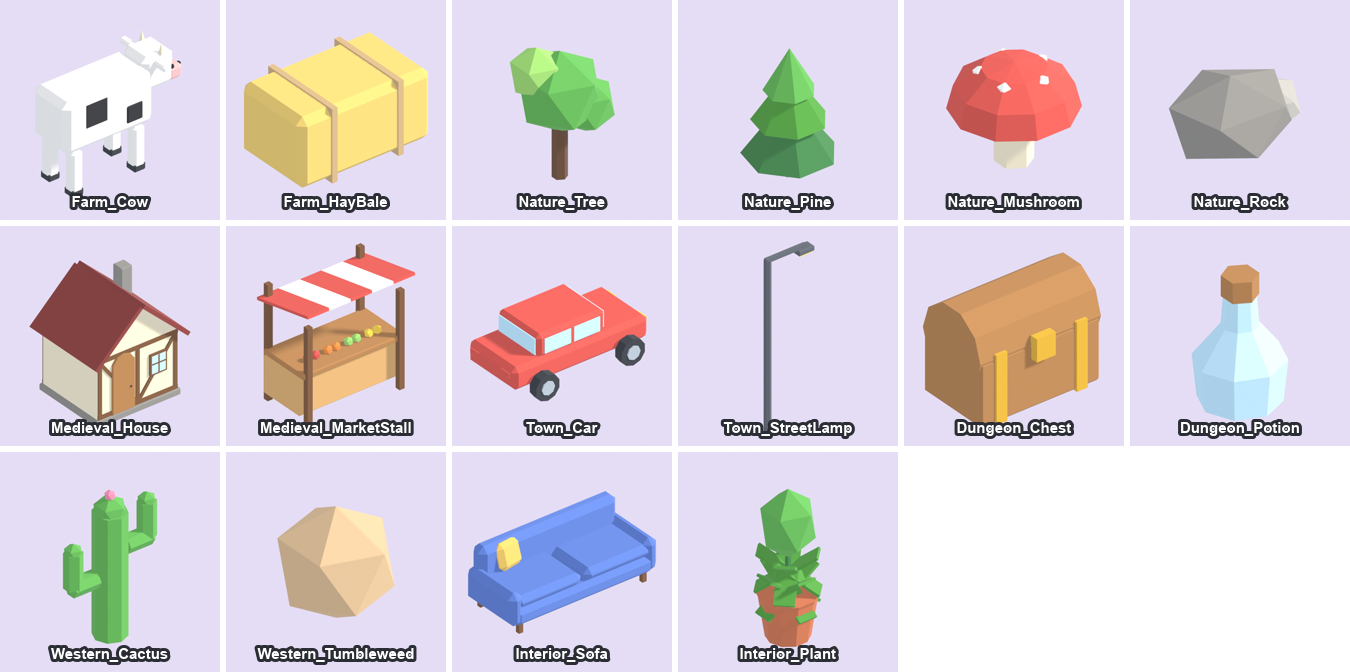 Low Poly Starter Pack - 16 Free Models by Munchkin Gaming