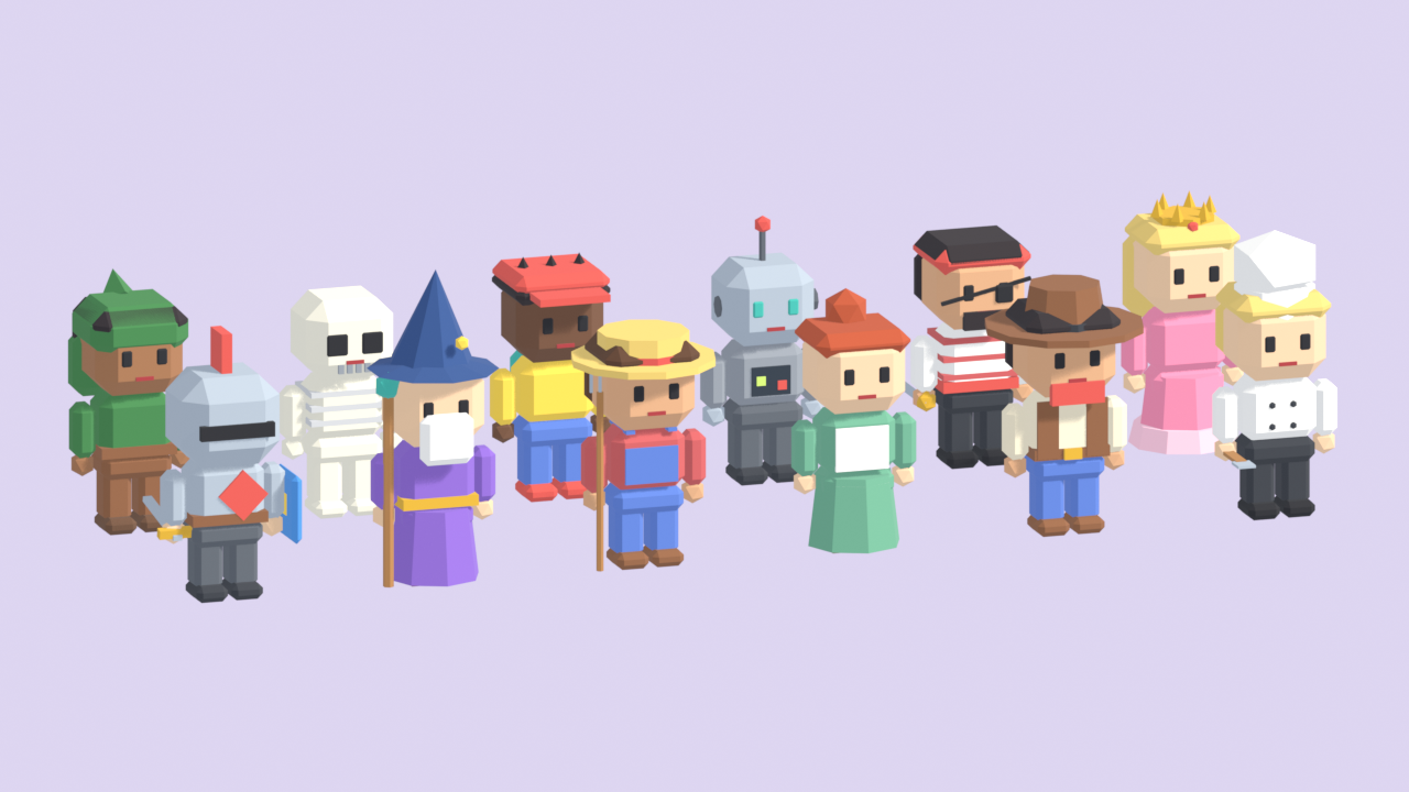 Low Poly Characters - 12 Rigged & Animated by Munchkin Gaming