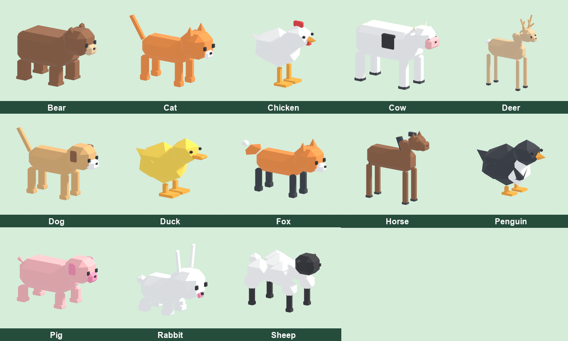 Low Poly Animals - 13 Rigged & Animated by Munchkin Gaming