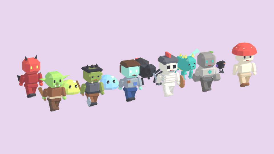 Low Poly Monsters - 12 Rigged & Animated by Munchkin Gaming
