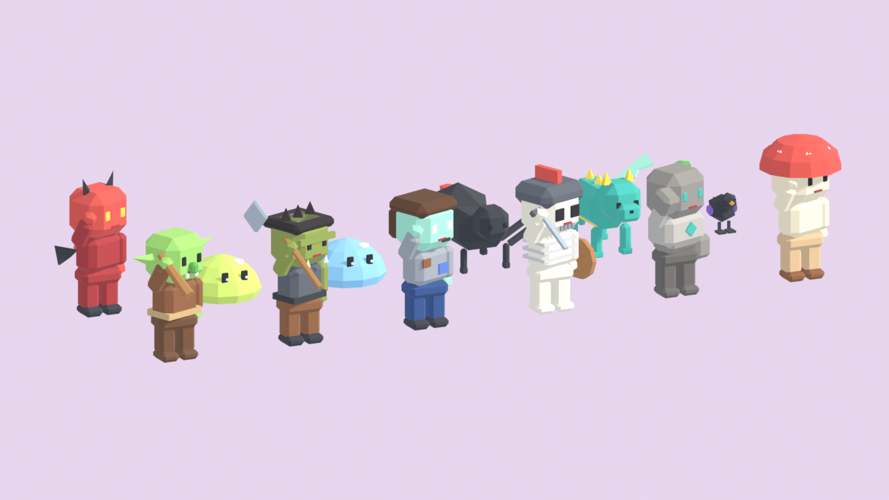 Low Poly Monsters - 12 Rigged & Animated by Munchkin Gaming