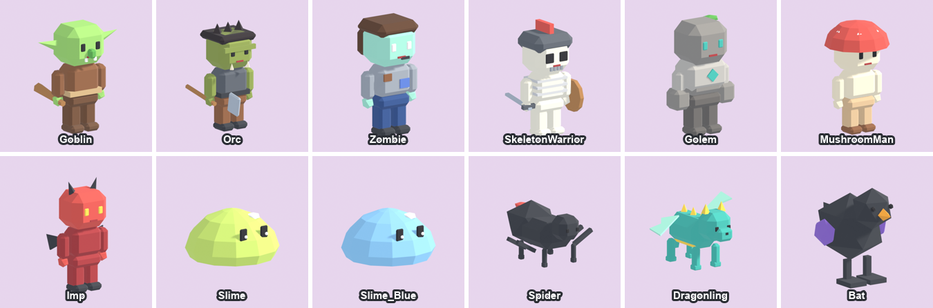 Low Poly Monsters - 12 Rigged & Animated by Munchkin Gaming