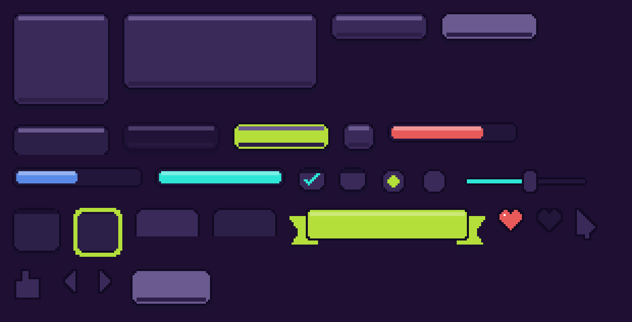 Cozy Pixel UI Kit - 156 Elements, 3 Colourways by Munchkin Gaming