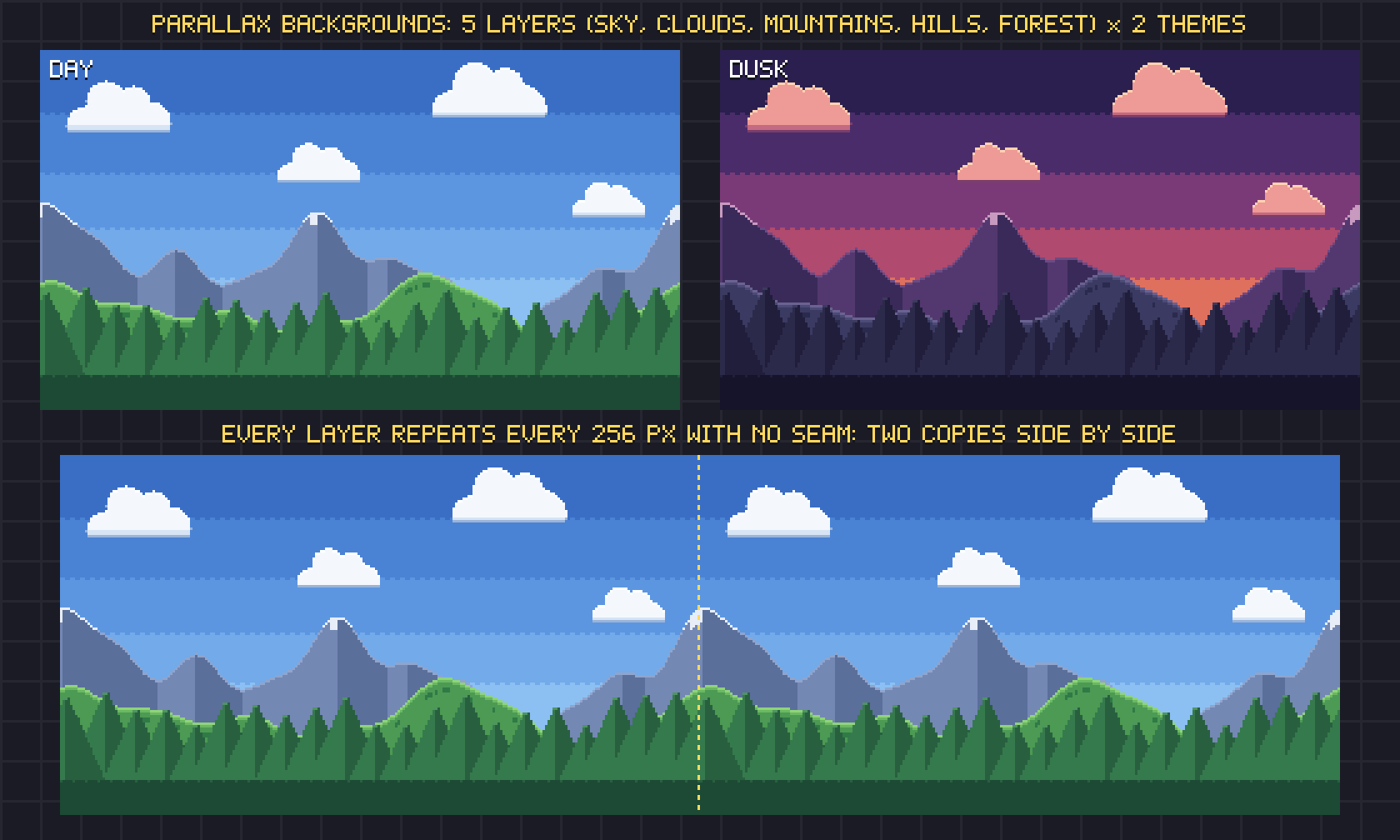 Platformer Tileset pixel art preview 4