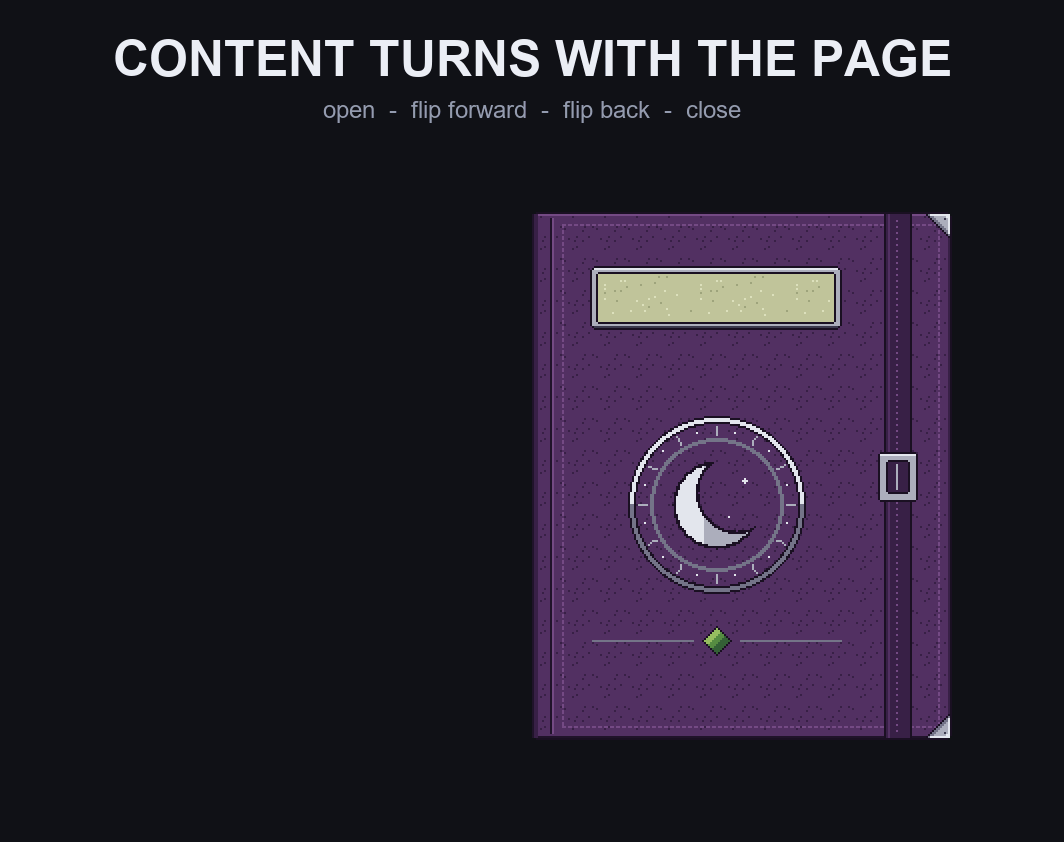 Witch's Grimoire - Animated Book UI Kit by Antahonist