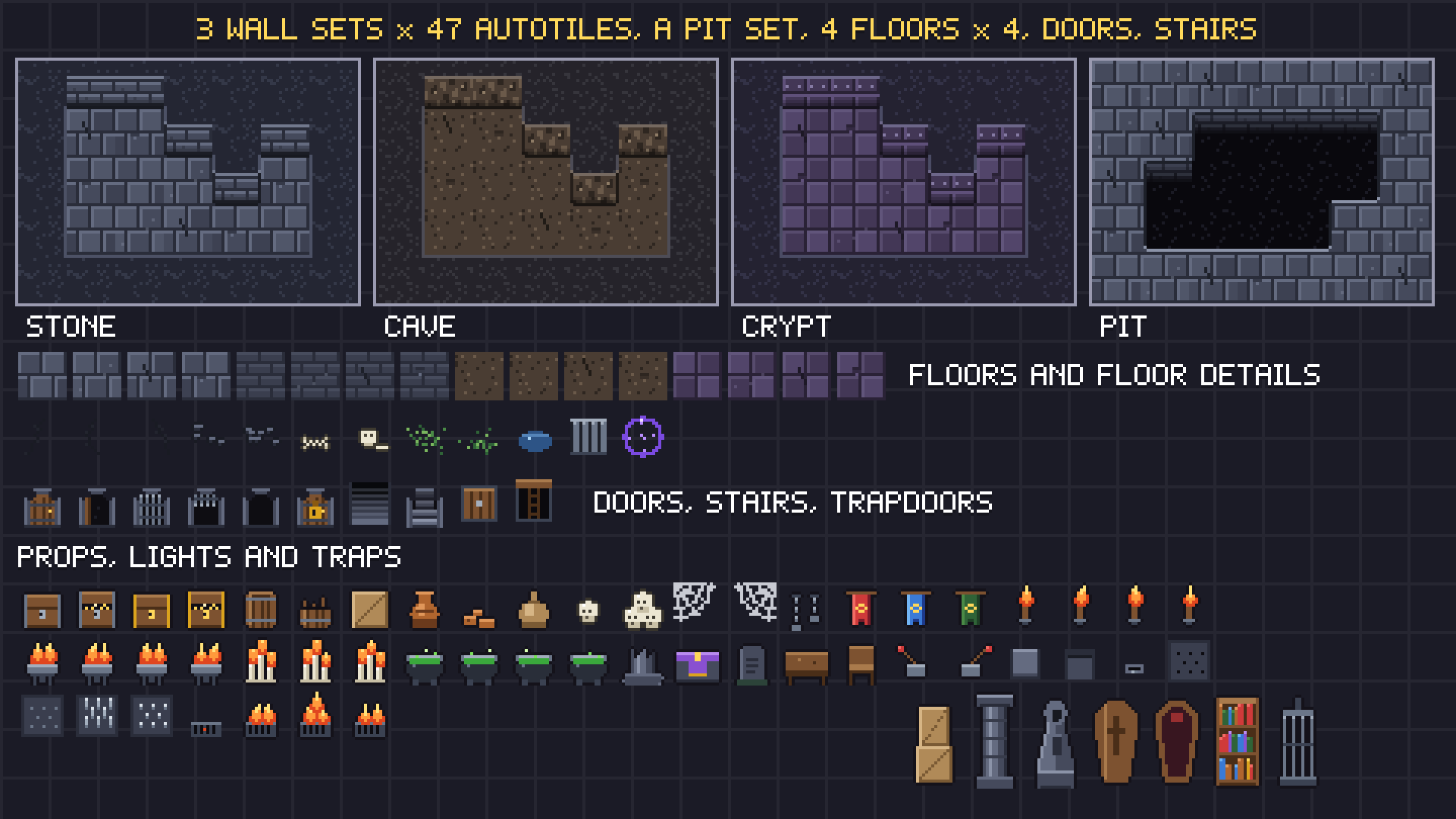 Dungeon Tileset pixel art preview 4