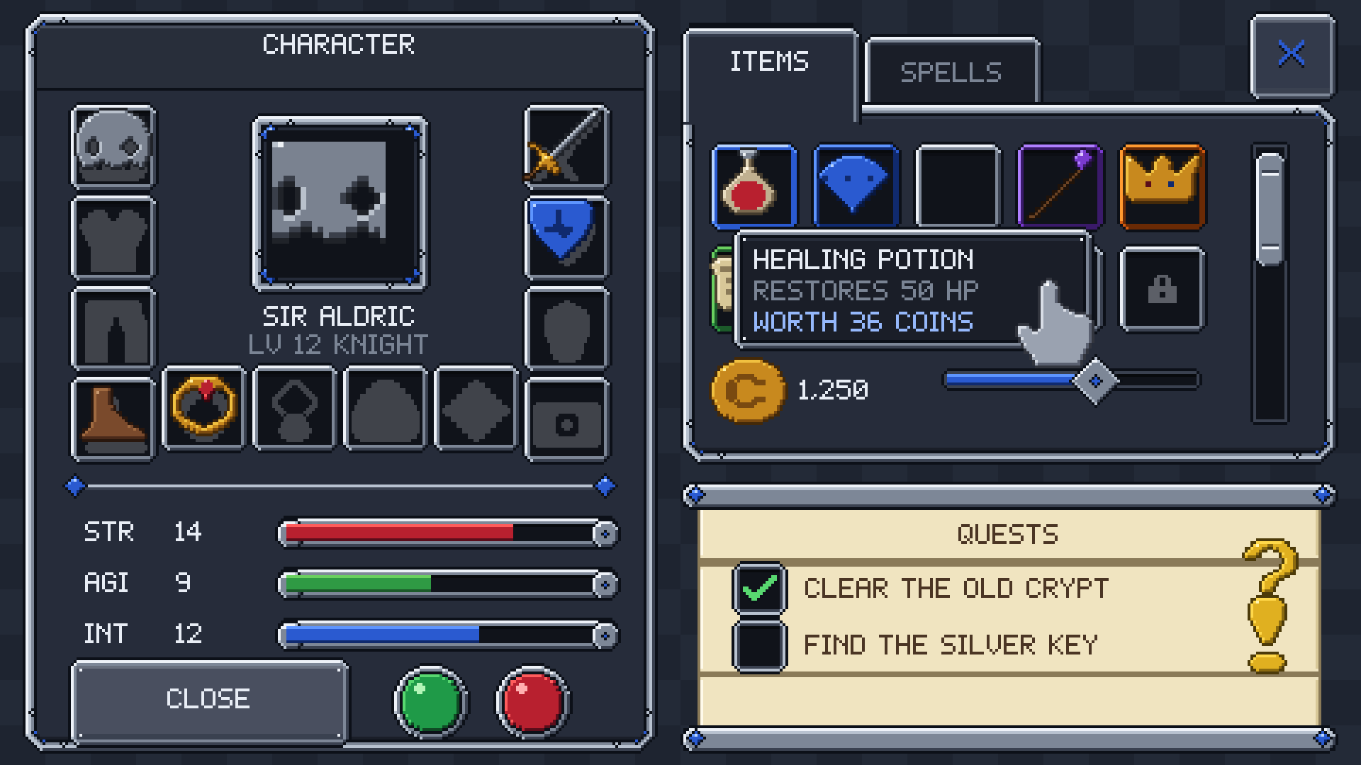 Fantasy RPG UI pixel art preview 2