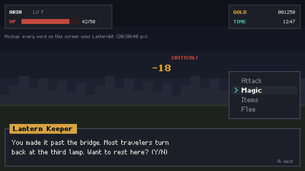 Lanternbit pixel font