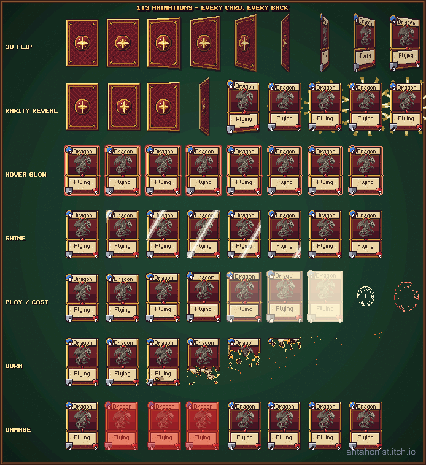 Animated Card UI is live - Animated Card UI - Pixel Art (Flip, Reveal ...