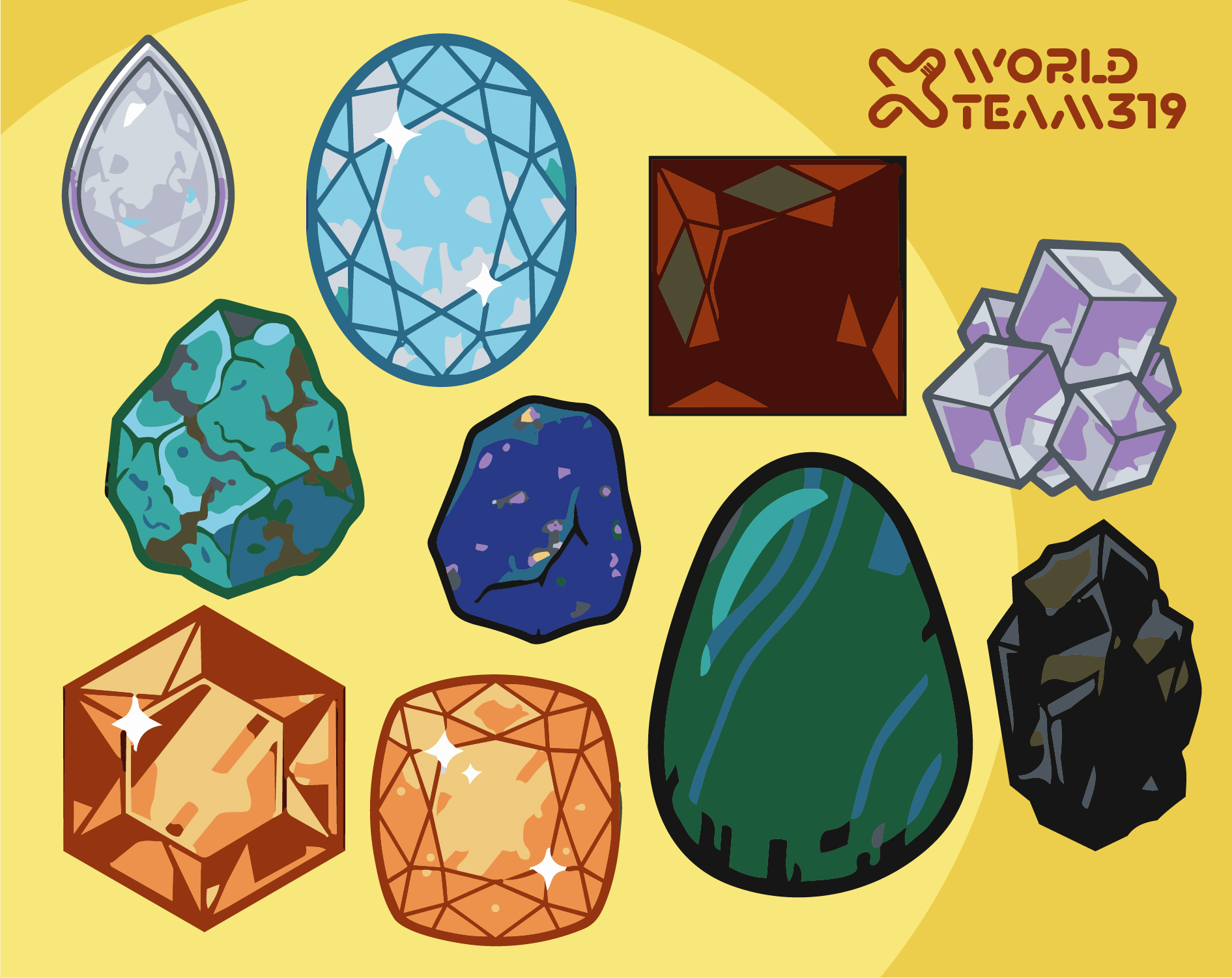 Zip Icon Vector 50 Unique 2D Fantasy Gem and Crystal Icons (Vector & PNG) by X World ...