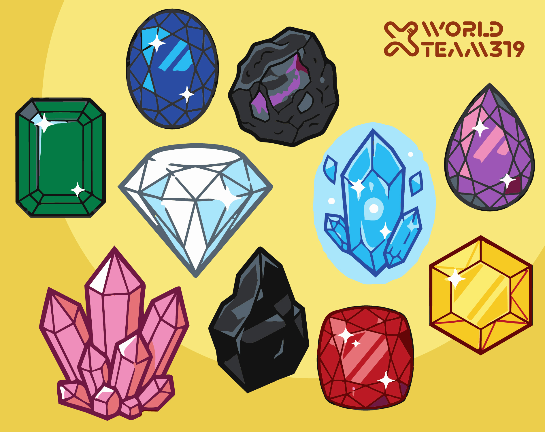 Zip Icon Vector 50 Unique 2D Fantasy Gem and Crystal Icons (Vector & PNG) by X World ...