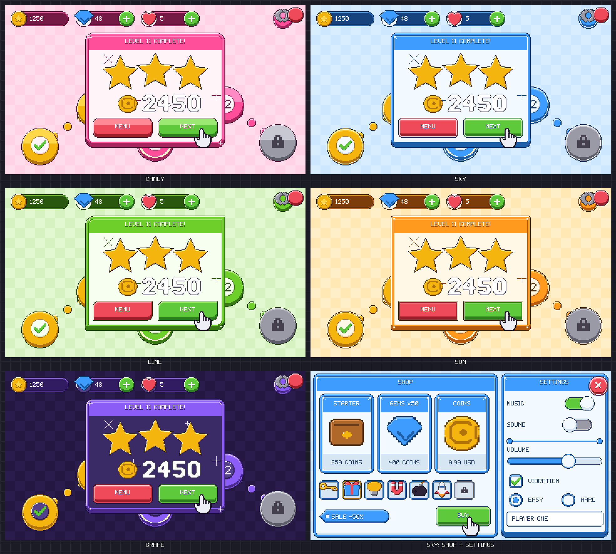Casual Game UI pixel art preview 7