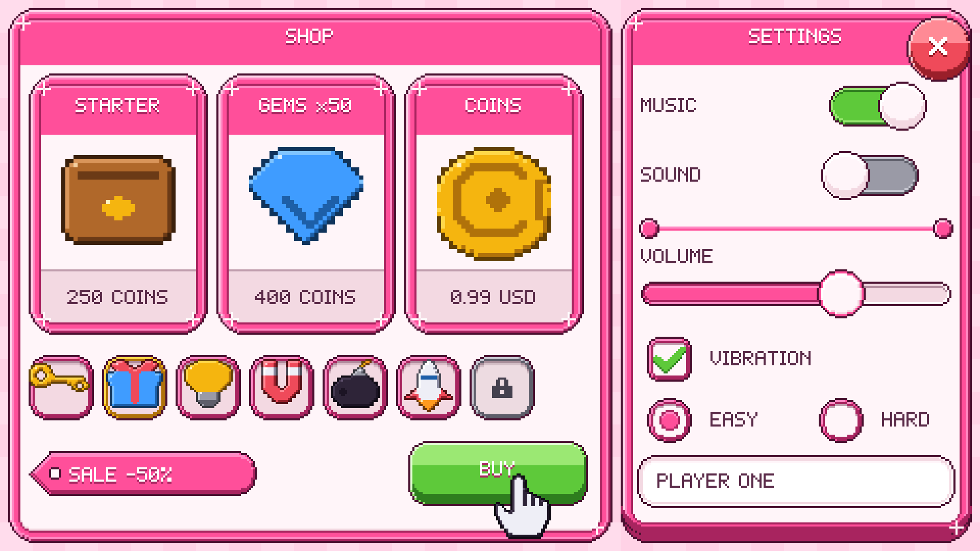 Casual Game UI pixel art preview 5