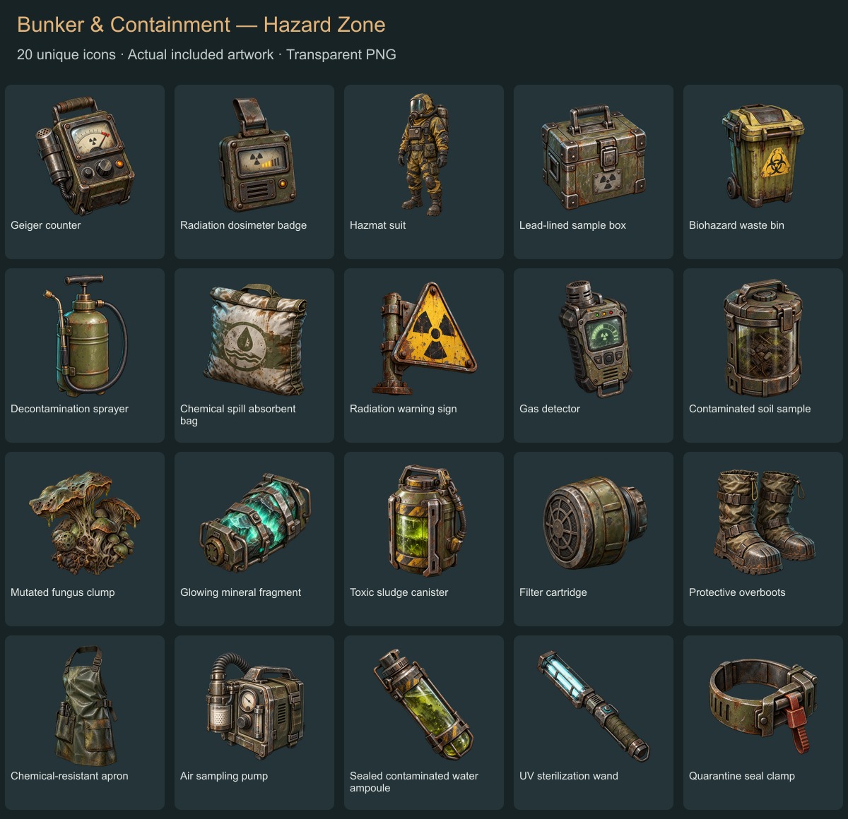 All 20 included icons