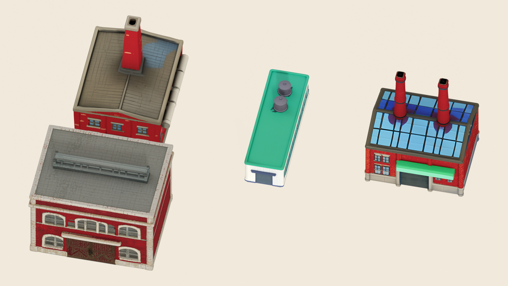 Low Poly Box Building Low Poly Industrial Building Pack — 30 Factory, Warehouse & Plant by ...