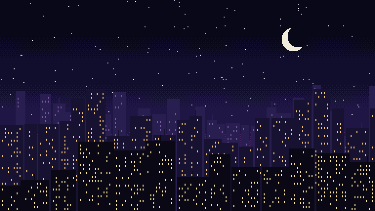 Pixel Rooftop Background Pixel Art Parallax Backgrounds - 6 Scenes, 31 Layers by Angrylol