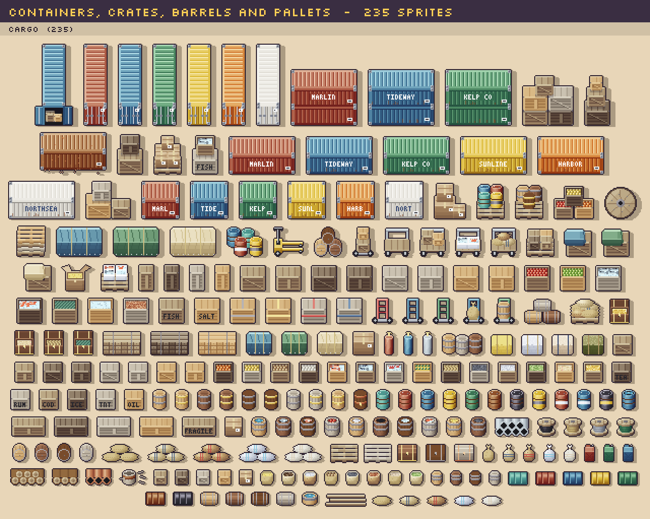 Containers, crates, barrels and pallets