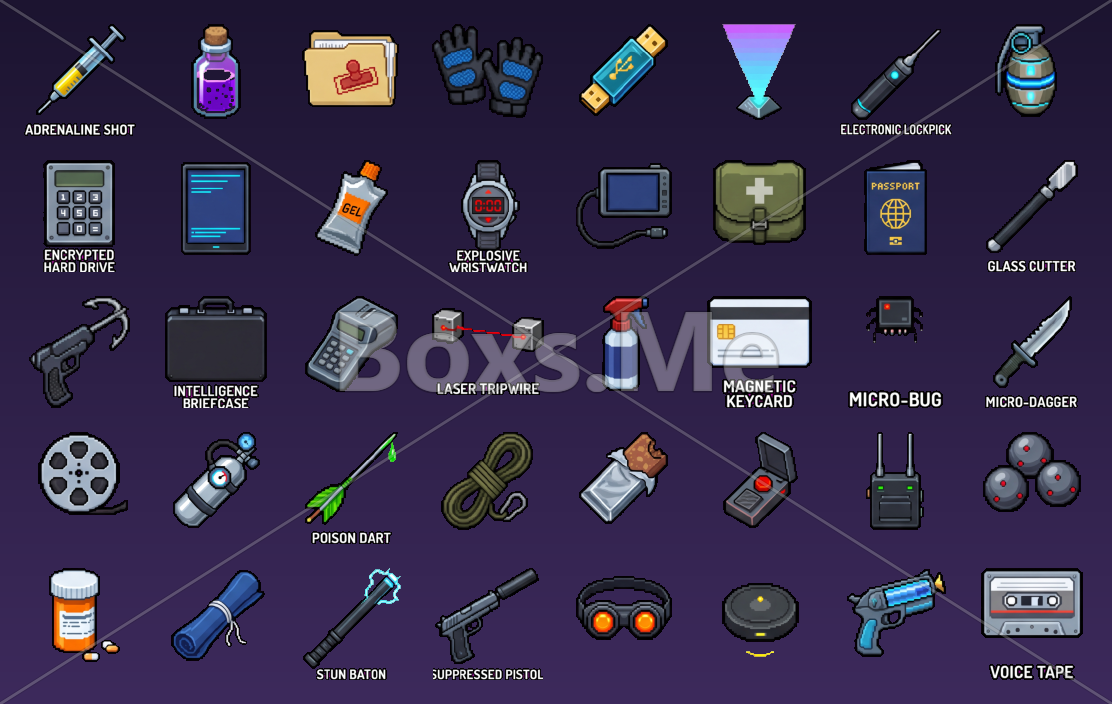 Shadow Ops: 16-Bit Spy Inventory by Boxs.Me