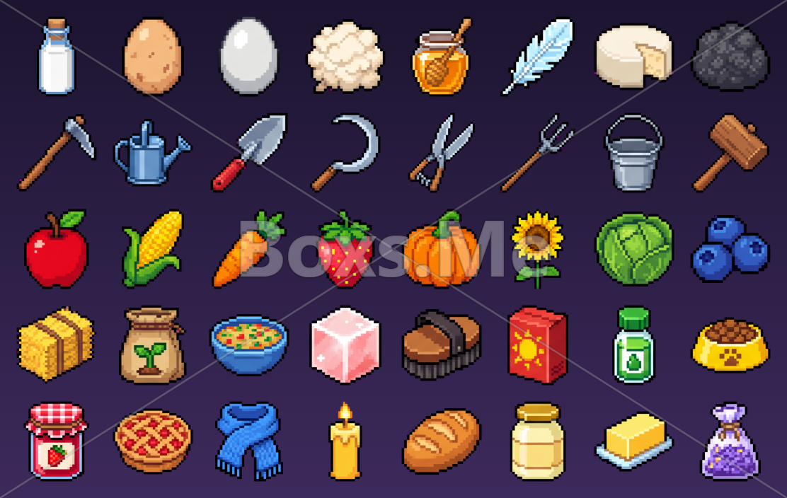 Pixel Farming Game Pixel Animal Farm Inventory by Boxs.Me