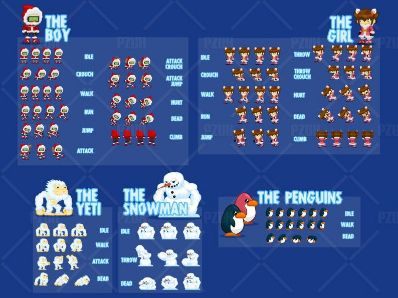 Winter Adventure Game Sprites by pzUH