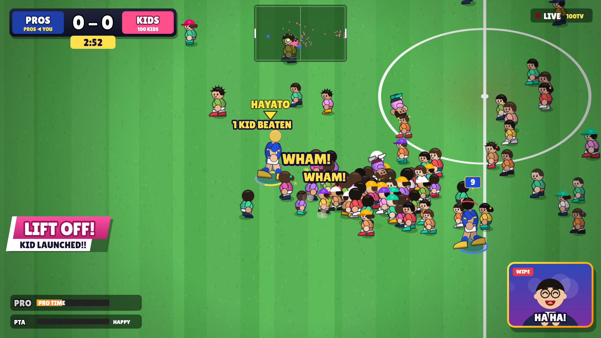 Screenshot of 3 Pros vs 100 Kids