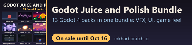 Godot Juice and Polish Bundle: 13 Godot 4 packs, on sale until Oct 16