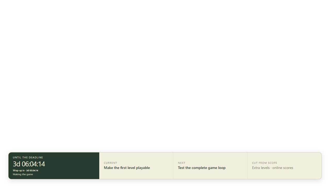 OBS game jam countdown — check UTC and leave time to submit - Jam ...