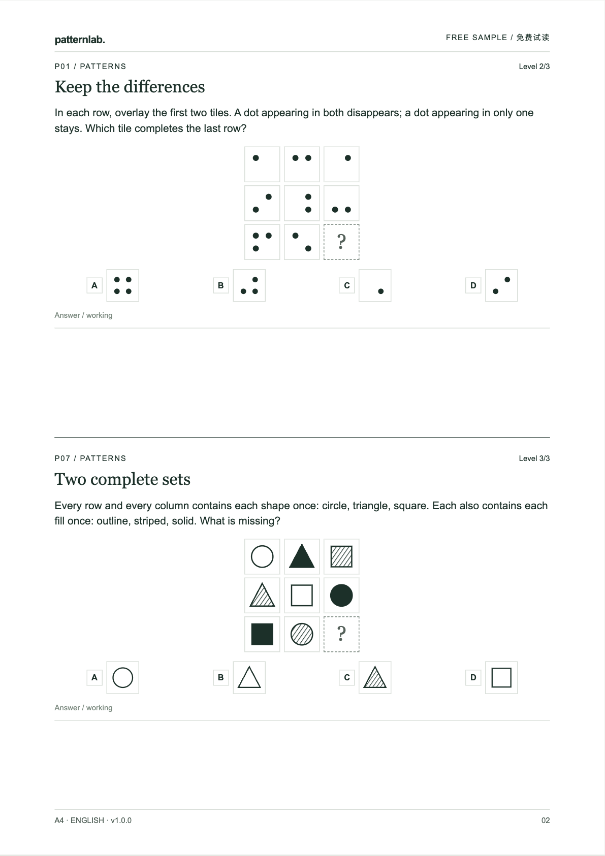 Four free paper puzzles from Reasoning Field Notes - Reasoning Field ...