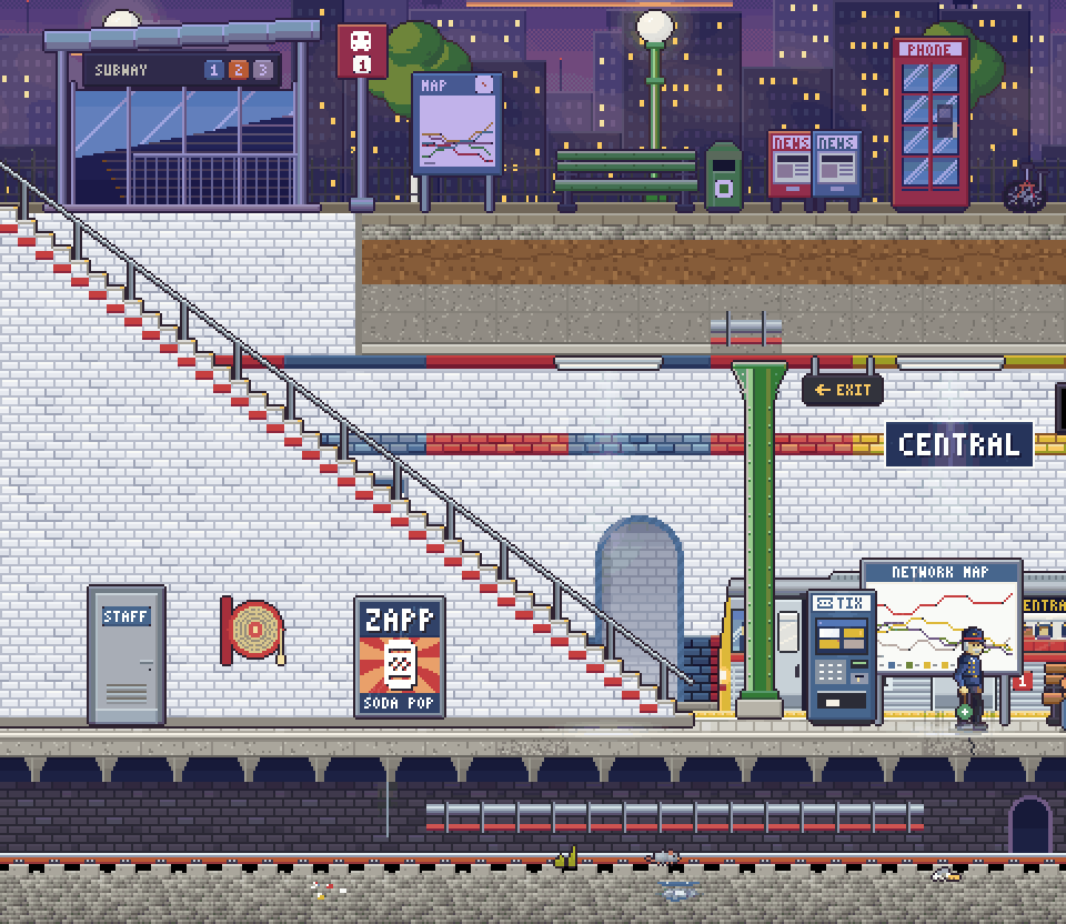 A street entrance leading down to the ticket hall