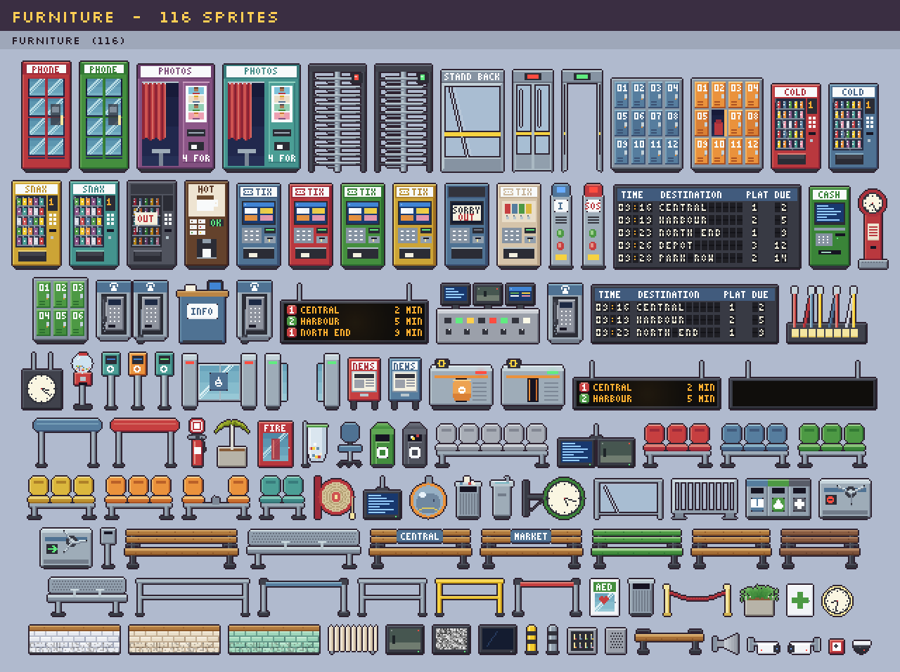 Station furniture props