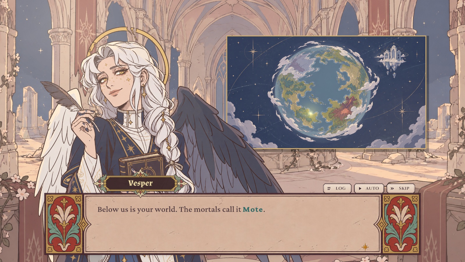 Screenshot: Vesper shows you your world, Mote.