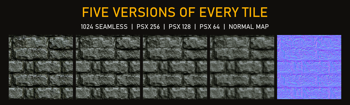 PSX Horror Textures: 64 Seamless Retro Game Textures by berserkerbones