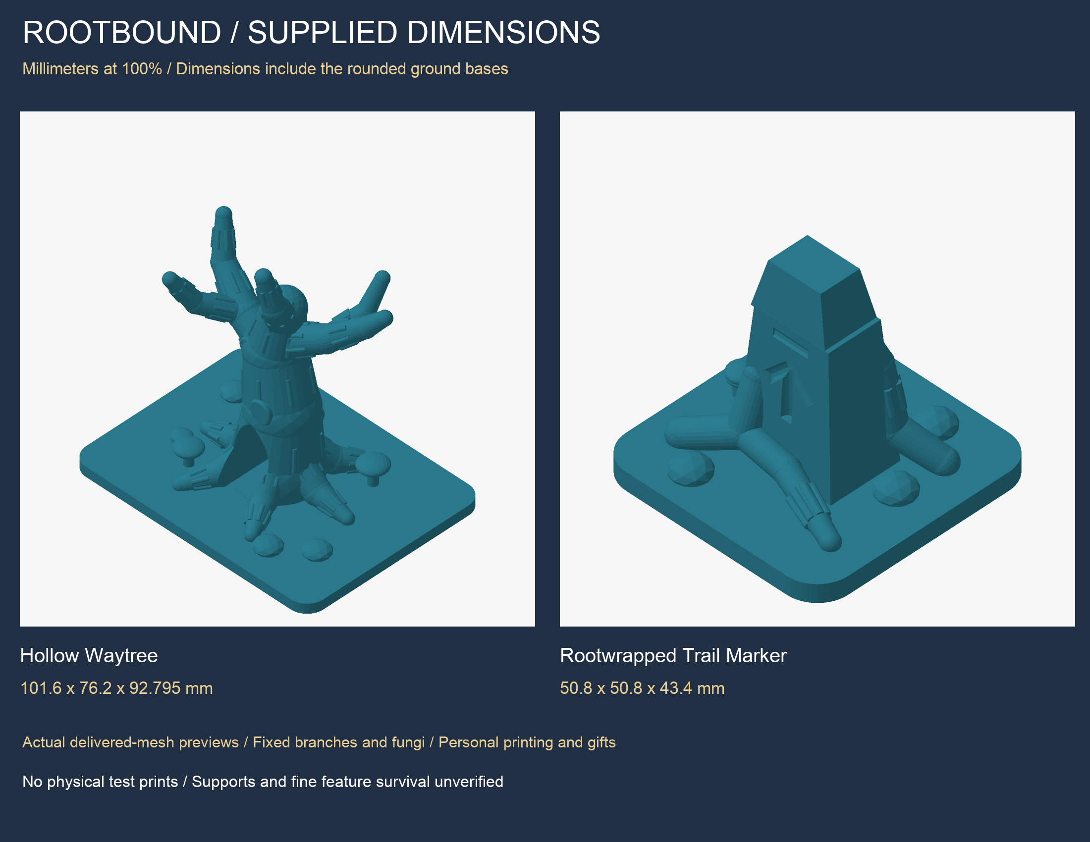 Rootbound Grove - Hollow Tree, Fallen Log & Marker STLs + CAD by Carter ...
