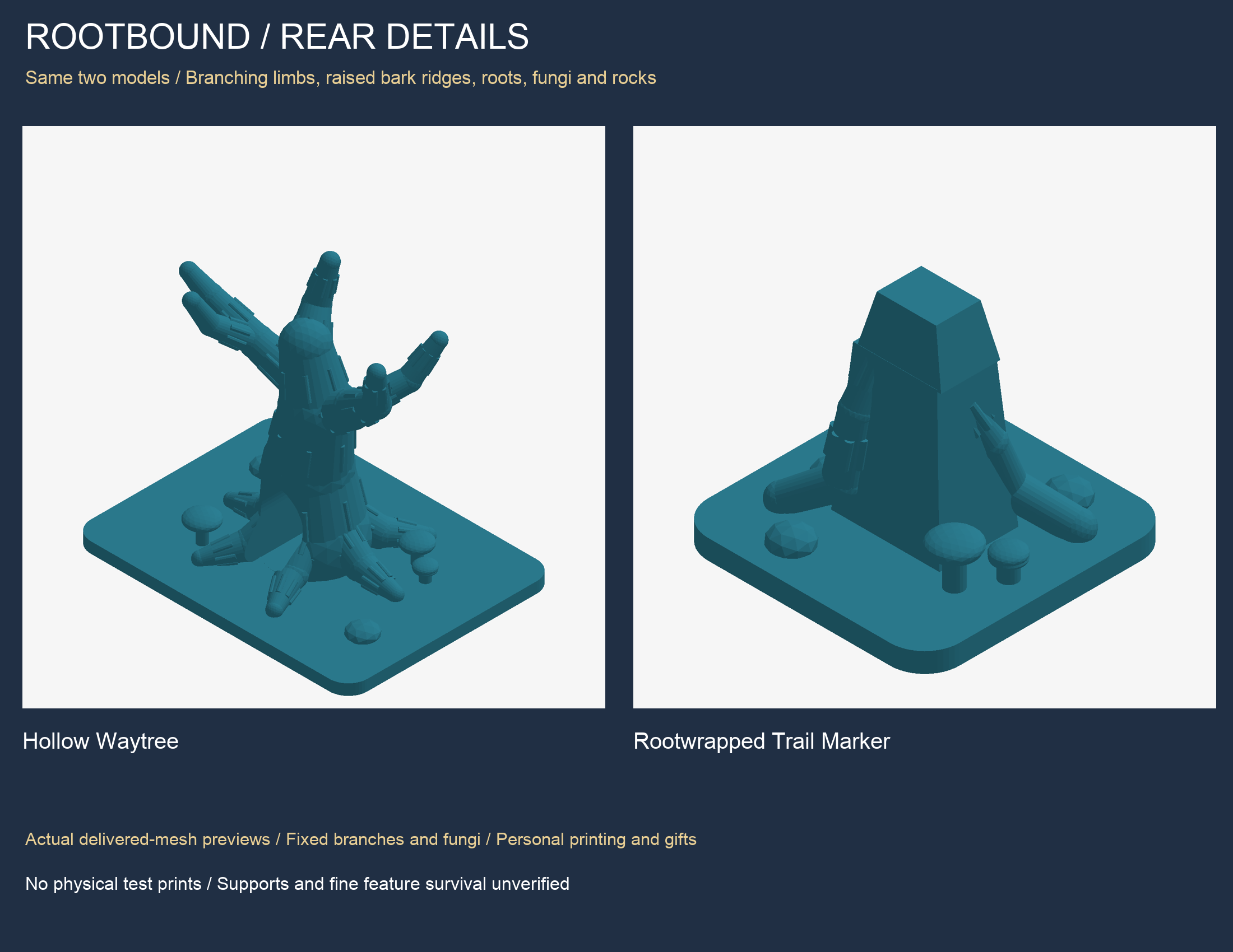 Rootbound Grove - Hollow Tree, Fallen Log & Marker STLs + CAD by Carter ...