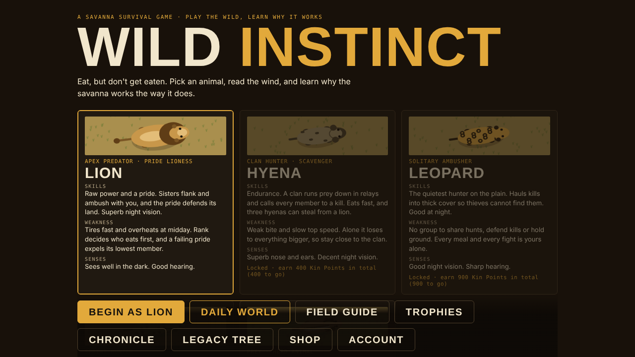 Wild Instinct screenshot 1