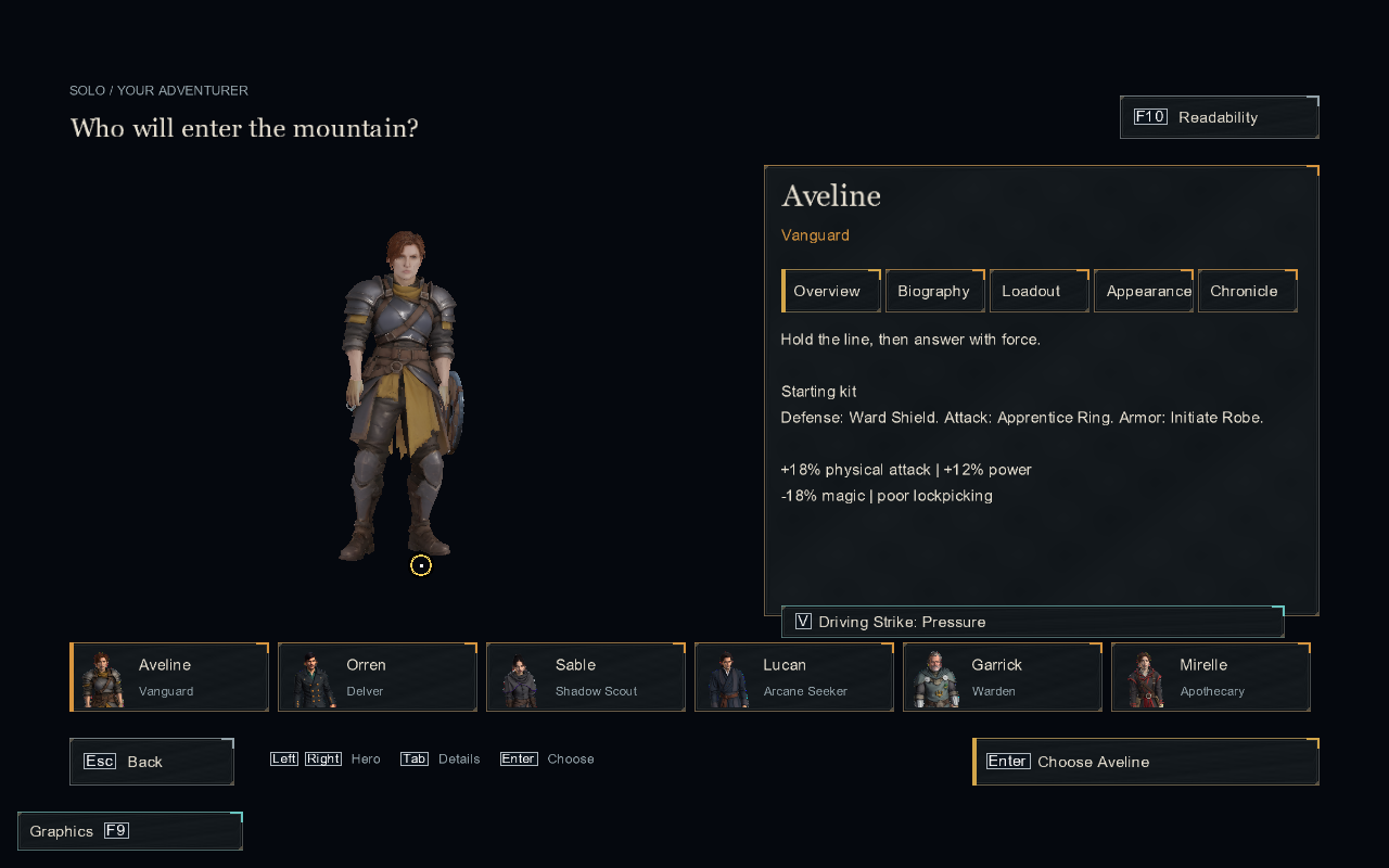 Hero selection in the released Windows demo