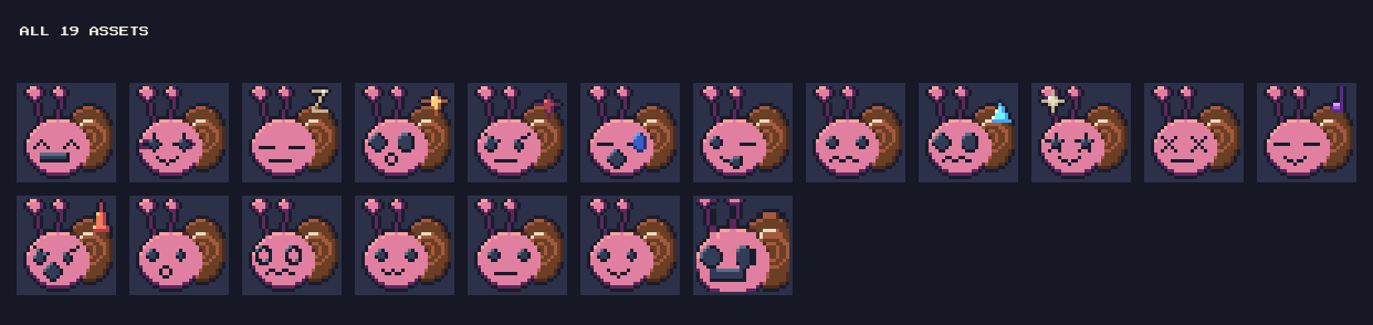 Slow Snail Emotes: 19 Pixel Snail Emotes (28x28) by falvey