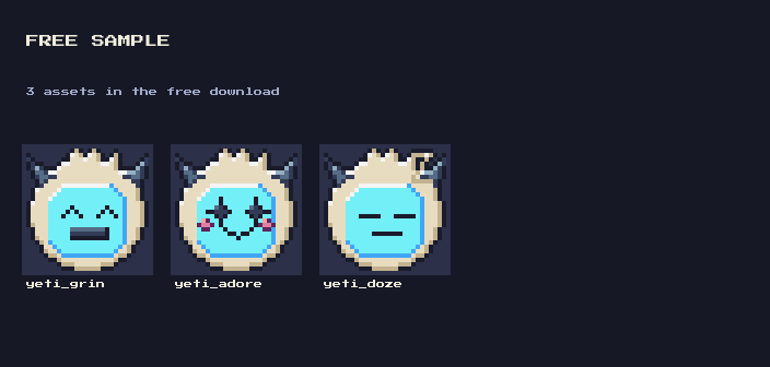 Snowy Yeti Emotes: 19 Pixel Yeti Emotes (28x28) by falvey