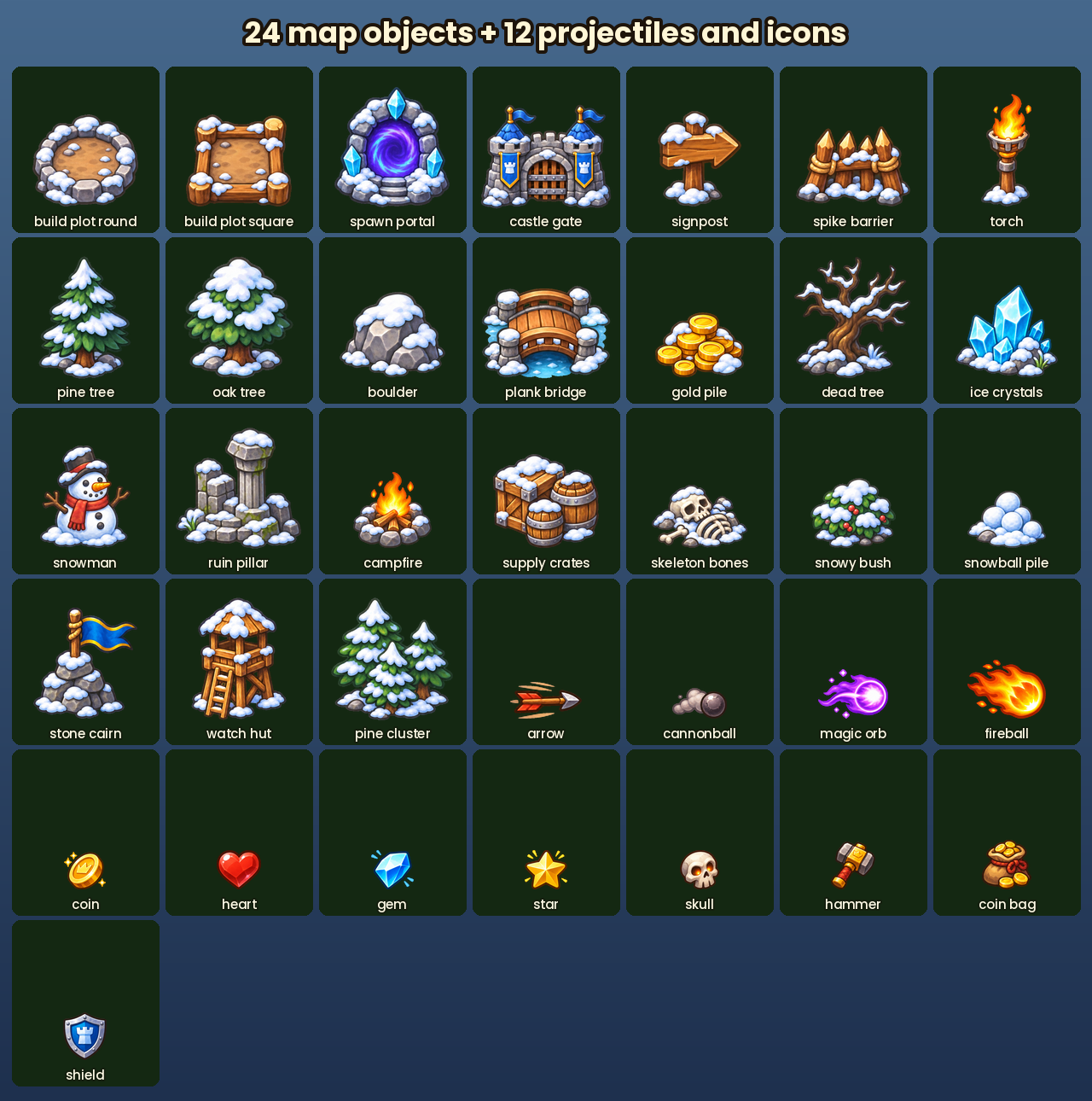Campfire Transparency Frostpeak Pass — 2D Tower Defense Kit by Certainity