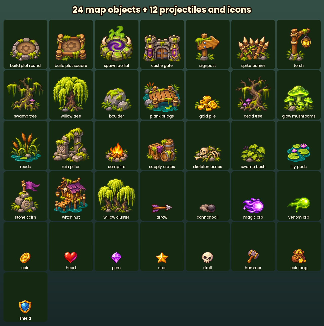 Campfire Transparency Mirewood Hollow — 2D Tower Defense Kit by Certainity