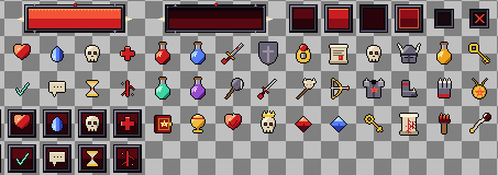 Dark Fantasy & Demonic Pixel Art UI Pack by iguiw