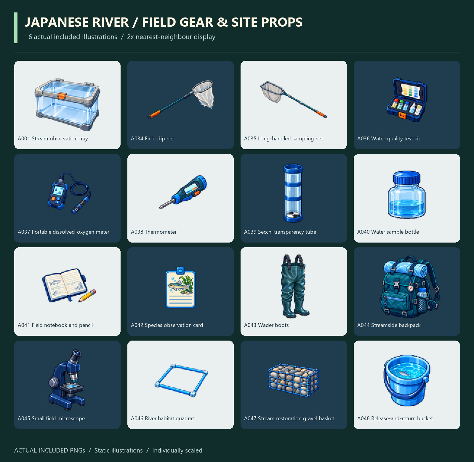 Now available: Japanese river life and field gear in 48 transparent ...