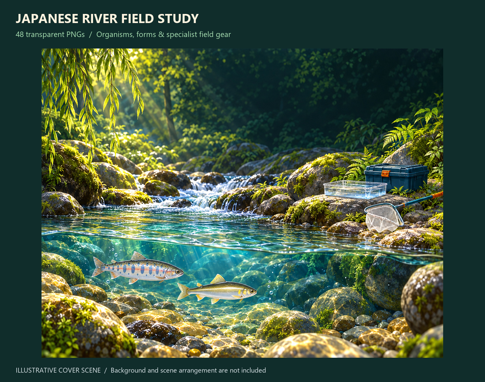 Now available: Japanese river life and field gear in 48 transparent ...