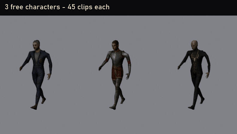 PSX Characters Sampler: 3 Free Low Poly 3D Characters (Rigged, Animated ...