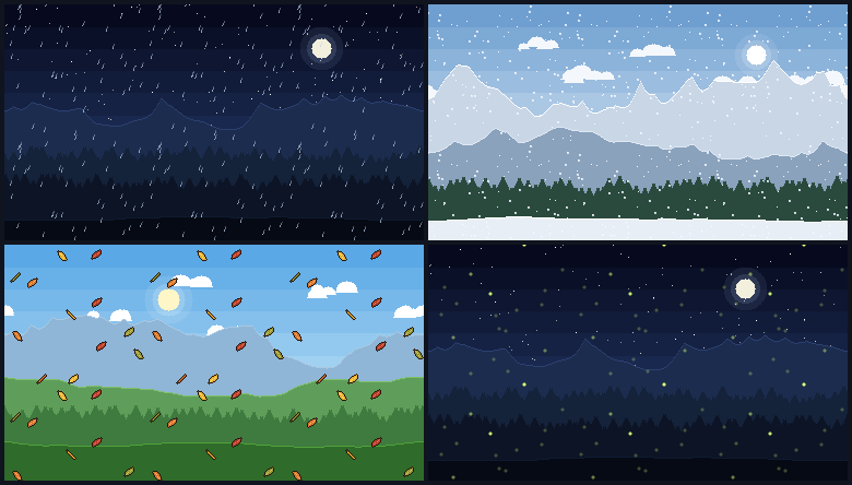 Pixel Weather Overlays is out: 8 tileable weather loops for $1 - Pixel ...