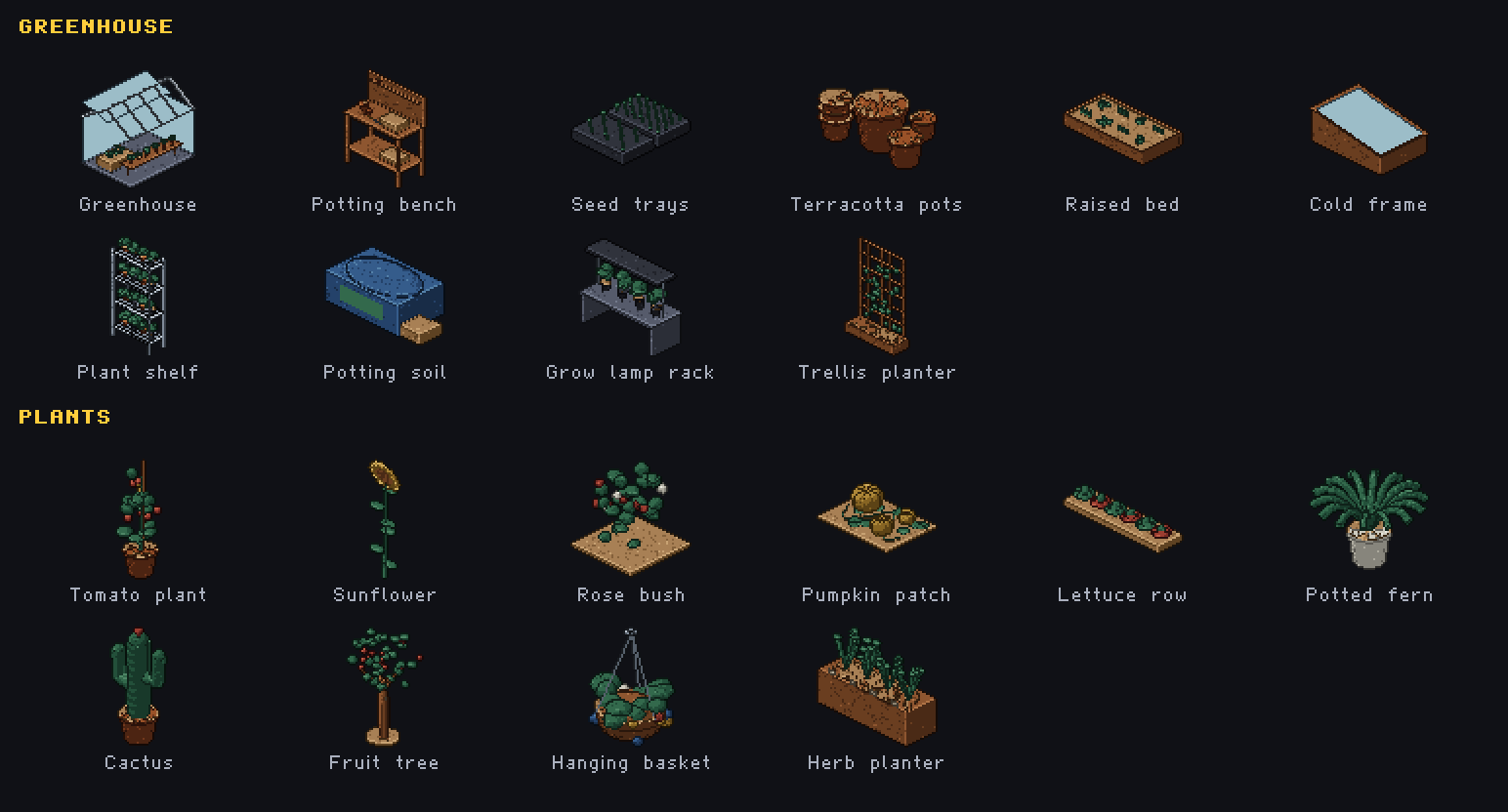 FREE Garden & Greenhouse - 3D Pixel Art Kit is live - FREE Garden ...